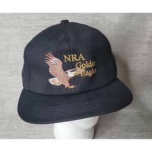 NRA Golden Eagles National Rifle Association‎ Black Mens USA Strap Back Hat